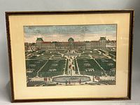 Full view of framed etching