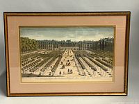 Full view of framed Palais Royal garden etching
