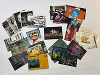 Overview of assorted postcards spread out