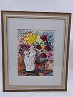 Full view of framed watercolor artwork