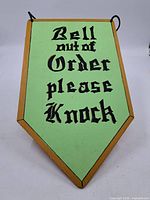 Front view showing text, colors and shape