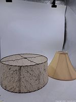 Overall view of both lamp shades side by side