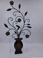 Full view of metal floral wall decor