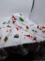 Full view of fleece throw blanket draped to show pattern