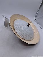 View of full pendant showing dish and diffuser