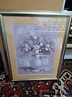 Framed floral still life print front view