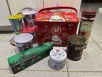 Group shot of all tins and buckets