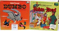 Front covers of both Dumbo and Robin Hood book-and-record sets