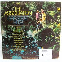 Front cover of The Association Greatest Hits! LP showing title, artist and catalog number