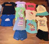 All 12 clothing items laid out for overview