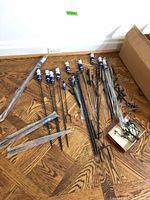 Overview of entire assortment on wood floor