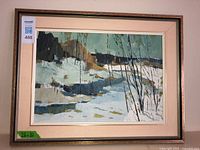 framed painting front view with frame and MaxSold tag visible