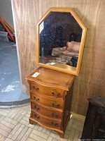 Side table with mirror shown together