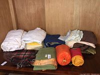 Group shot of all bedding items on table