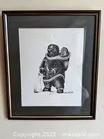 Full view of framed print on wall