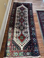 Full view of entire runner rug on hardwood floor