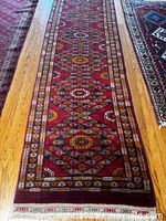 Full length view of Persian runner showing overall pattern and size