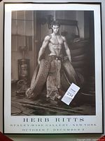 Full view of framed Herb Ritts poster