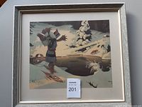 Front view of framed print with lot tag visible