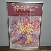 Full view of framed Leura Gardens Spring Festival poster