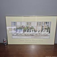 Full front view of framed print with scale can