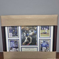 Front view of framed 5-photo collage with protective wrap
