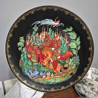 Full view of "Ruslan and Ludmila" plate showing artwork and border