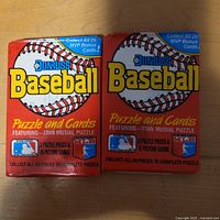Front view showing two sealed red 1988 Donruss Baseball wax packs