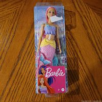 Front view of boxed Mermaid Barbie doll