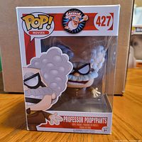 Front view of boxed Funko Pop showing figure and label