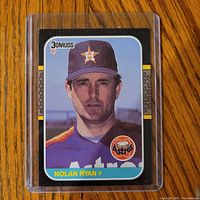Front of 1987 Donruss #138 Nolan Ryan card in plastic holder