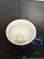 Top view showing white interior and shark figurine