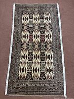 Full view of Torkaman wool rug