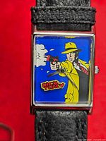Close-up of one Dick Tracy watch face and strap