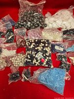 Group view of all bead bags on red background