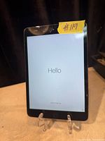 Front view of powered-on iPad showing setup screen