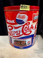 Front of Pepsi-Cola tin showing main logo and graphics