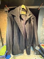 Front view of Adolfo wool-cashmere coat on hanger