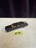 Top view of black Majorette limousine model