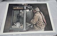 Poster showing woman at popcorn stand