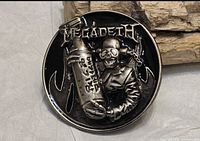 Front view showing Megadeth logo and figure design
