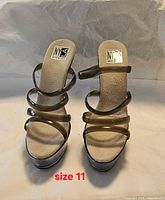 Top view showing translucent straps and size marking