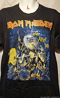 Front view of black Iron Maiden Live After Death T-shirt