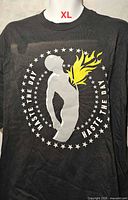 Front view showing full graphic and size indicator