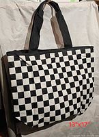 Checkerboard nylon tote front view