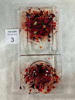 Full view of fused glass tray showing both compartments and overall design