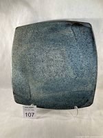 Full view of square stoneware platter front