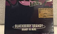 Front view of sealed Juicy Jay’s Blackberry Brandy box showing product name and flavor