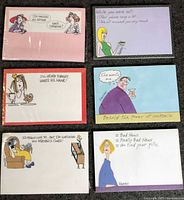 All six sealed funny self-stick note pads displayed front side