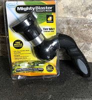 Front view of sealed Mighty Blaster nozzle in packaging